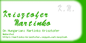 krisztofer martinko business card